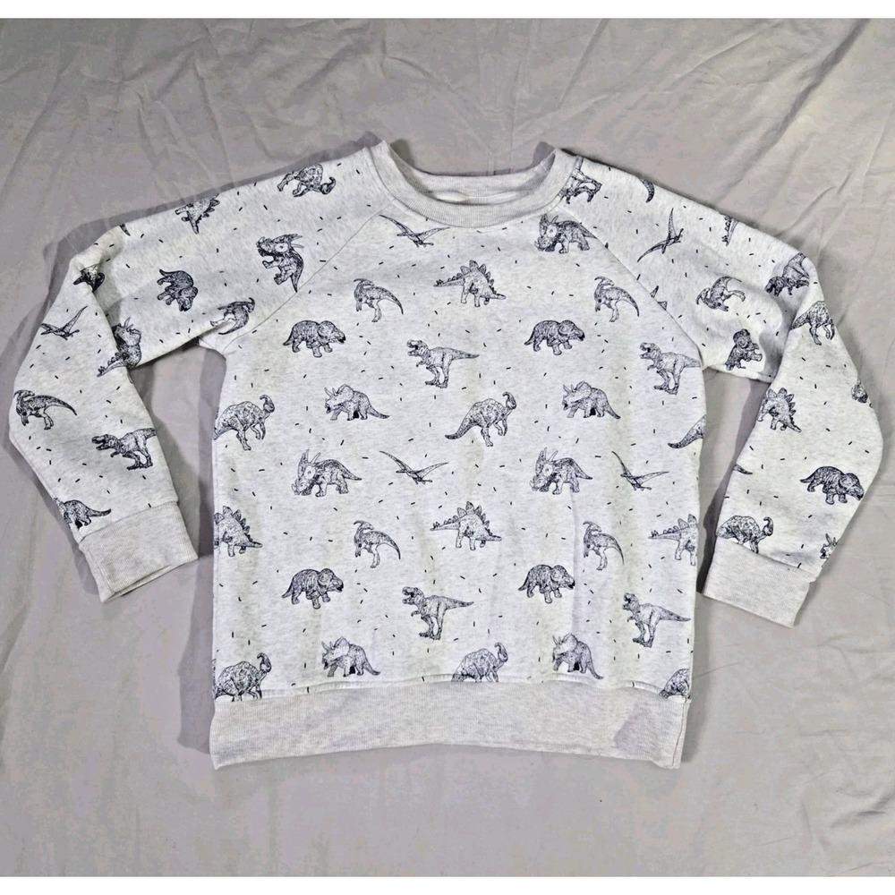 L.A. Soul Dinosaur Dino Print Fleece Lined Sweatshirt Pullover Soft Sweater Sz M